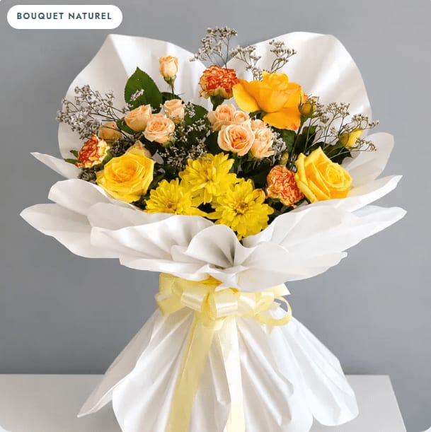 Bouquet de fleurs jaune et blanc — photo 1 sur 1