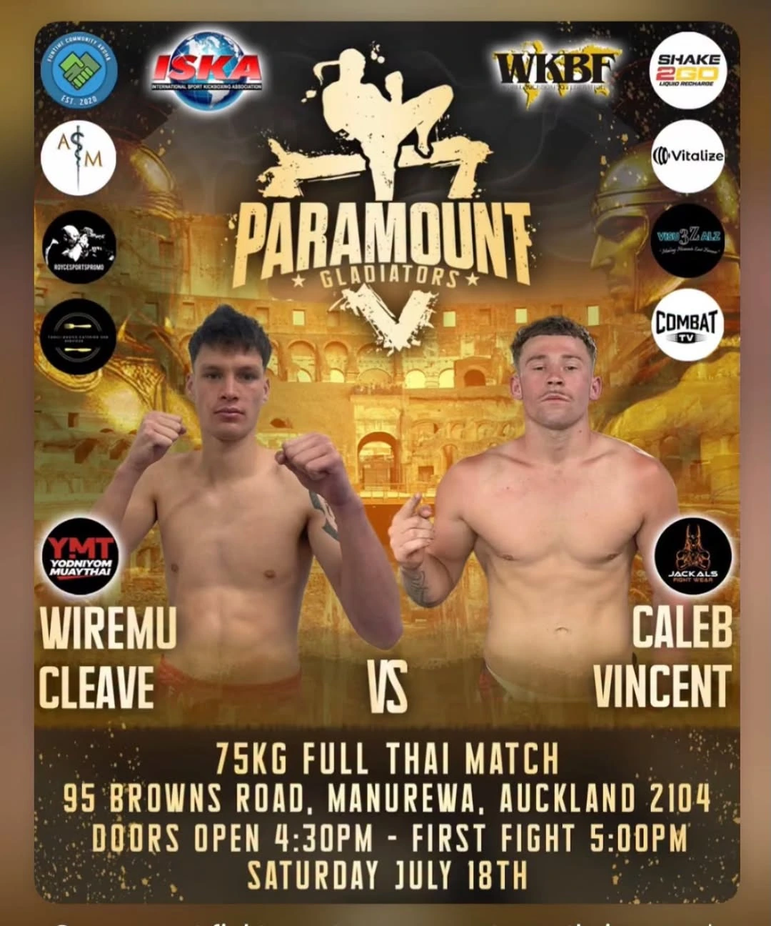 Wiremu Cleave vs Caleb Vincent