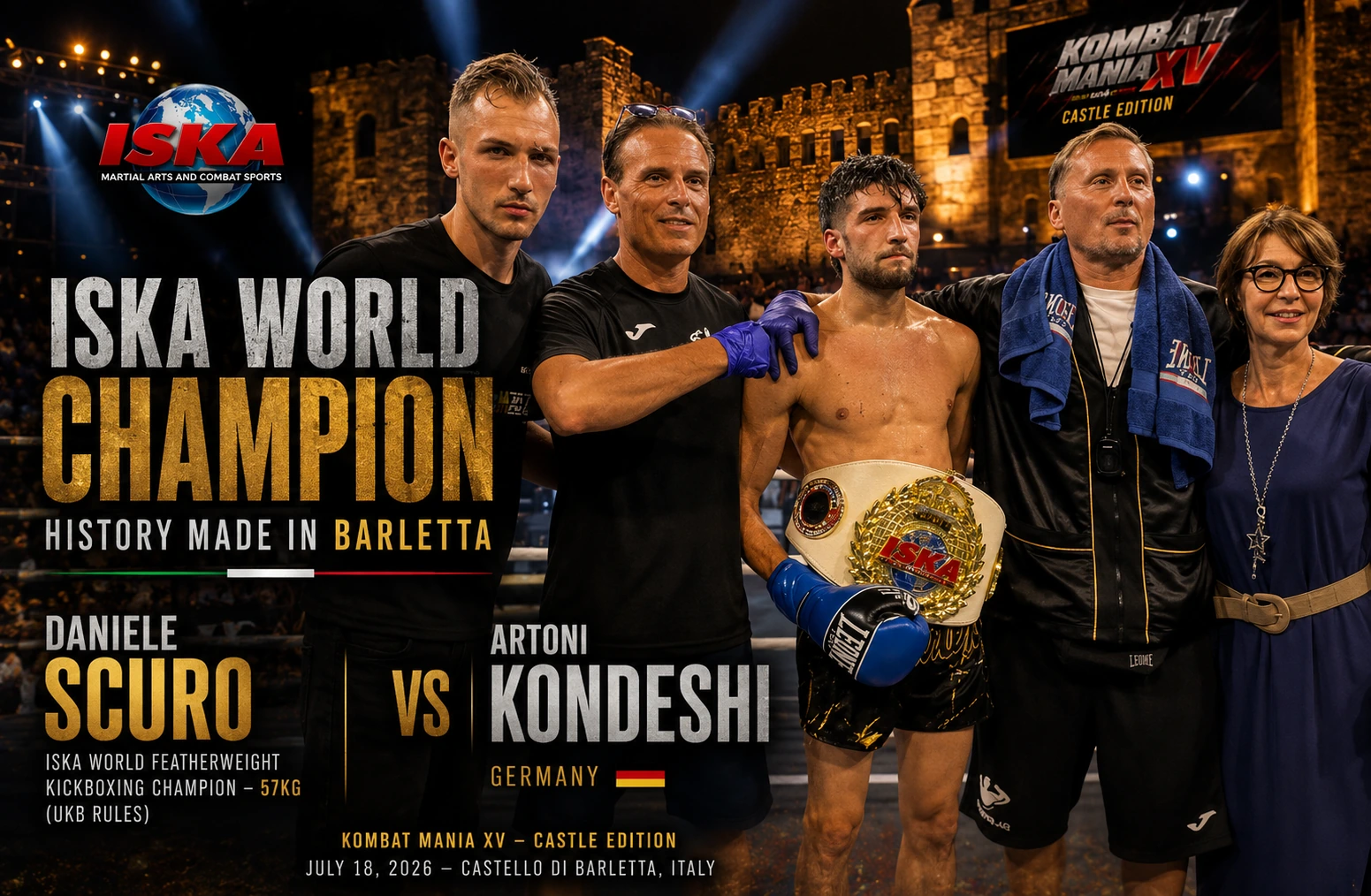 ISKA World Title Crowned at Historic Castle Edition of KOMBAT MANIA XV