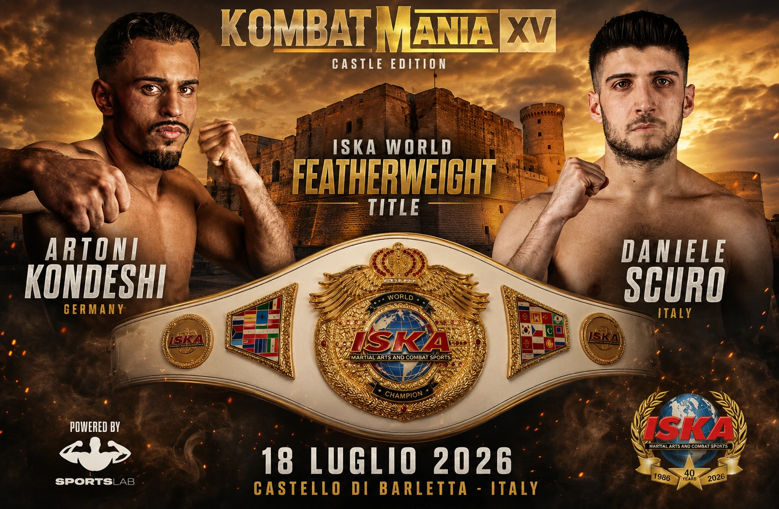 ISKA World Featherweight Title Headlines KOMBAT MANIA XV