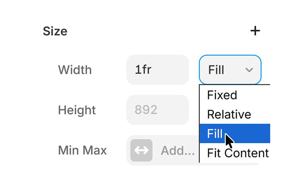 Framer editor showing Section Component width set to Fill on Primary Breakpoint