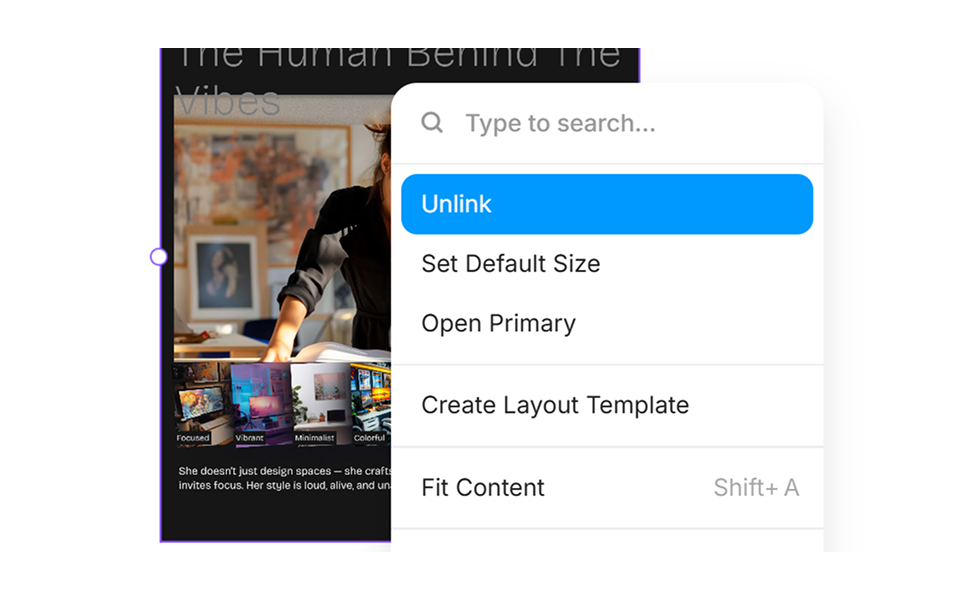 Unlinking a copied Framer Component from figma2framer.com in editor