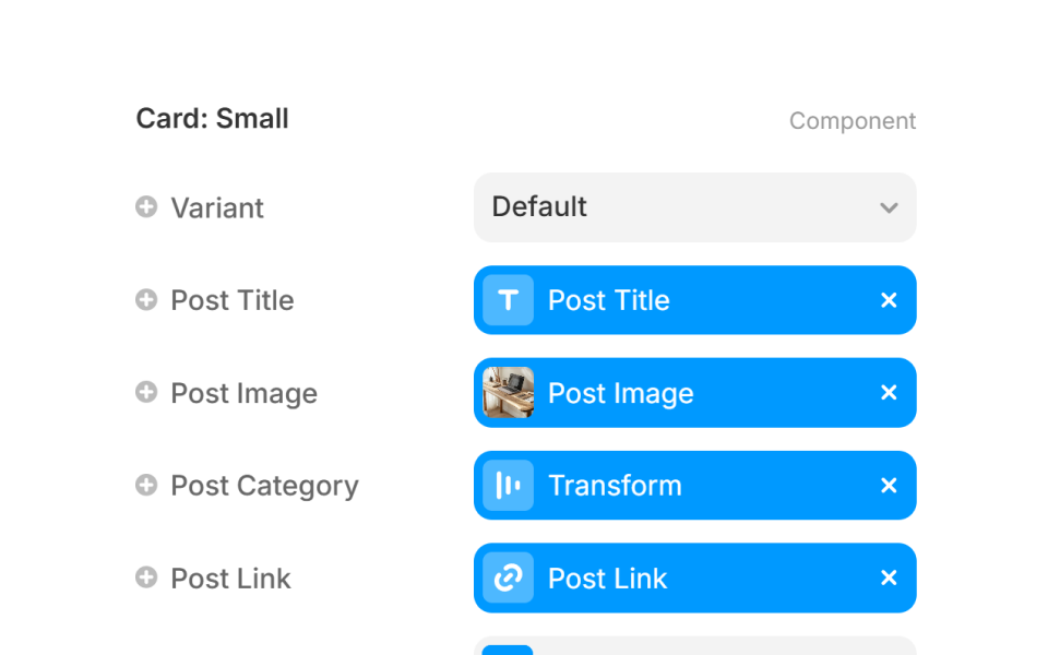 Framer editor with Page or Template Component Variables being customized