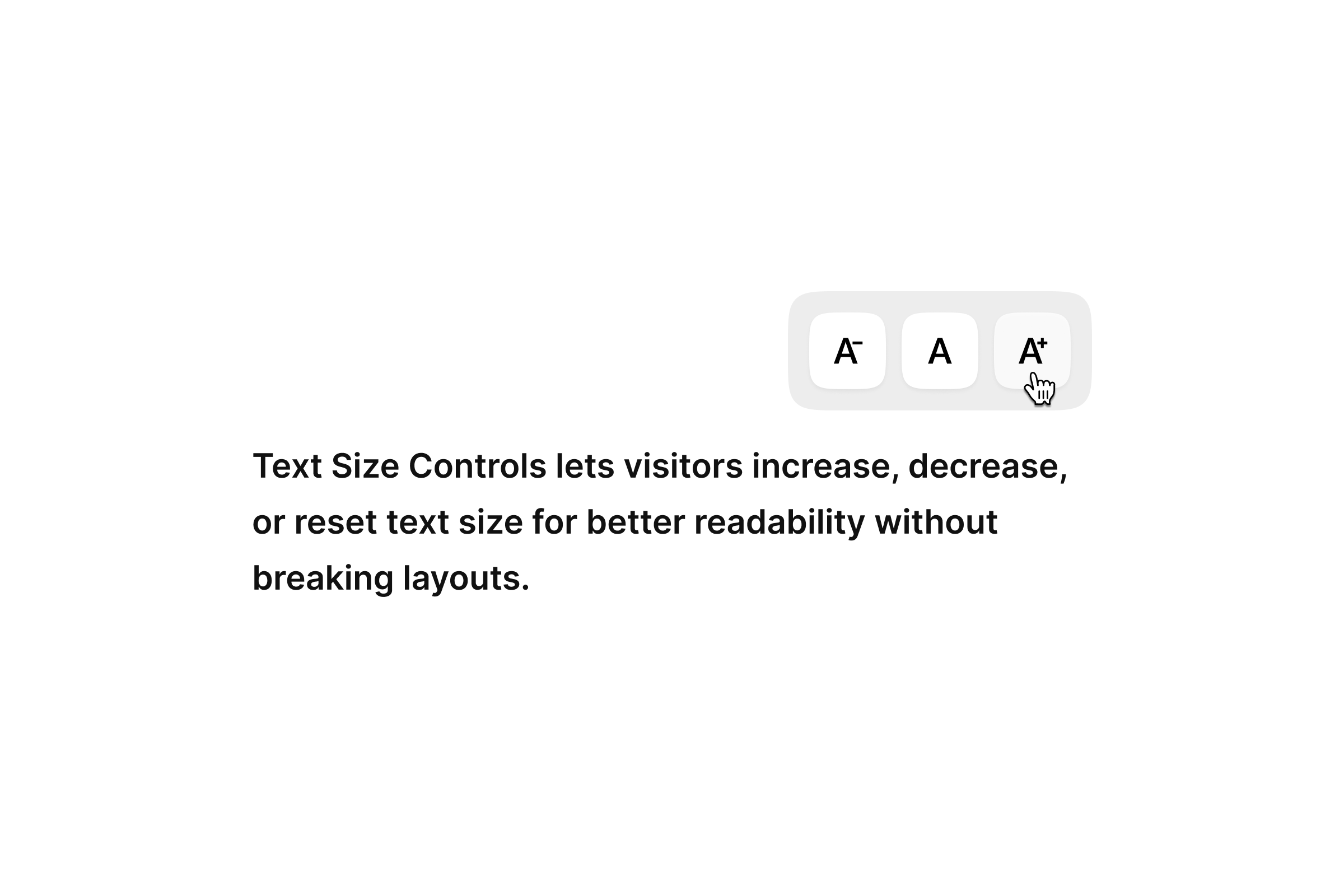 Text Size Controls Framer code component for accessible typography scaling.