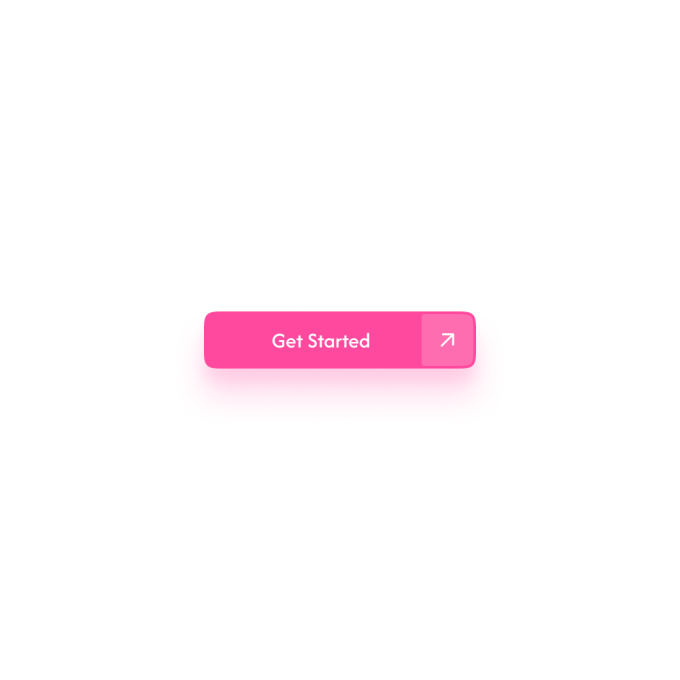 Glowing pink rounded button with "Get Started" label and arrow icon