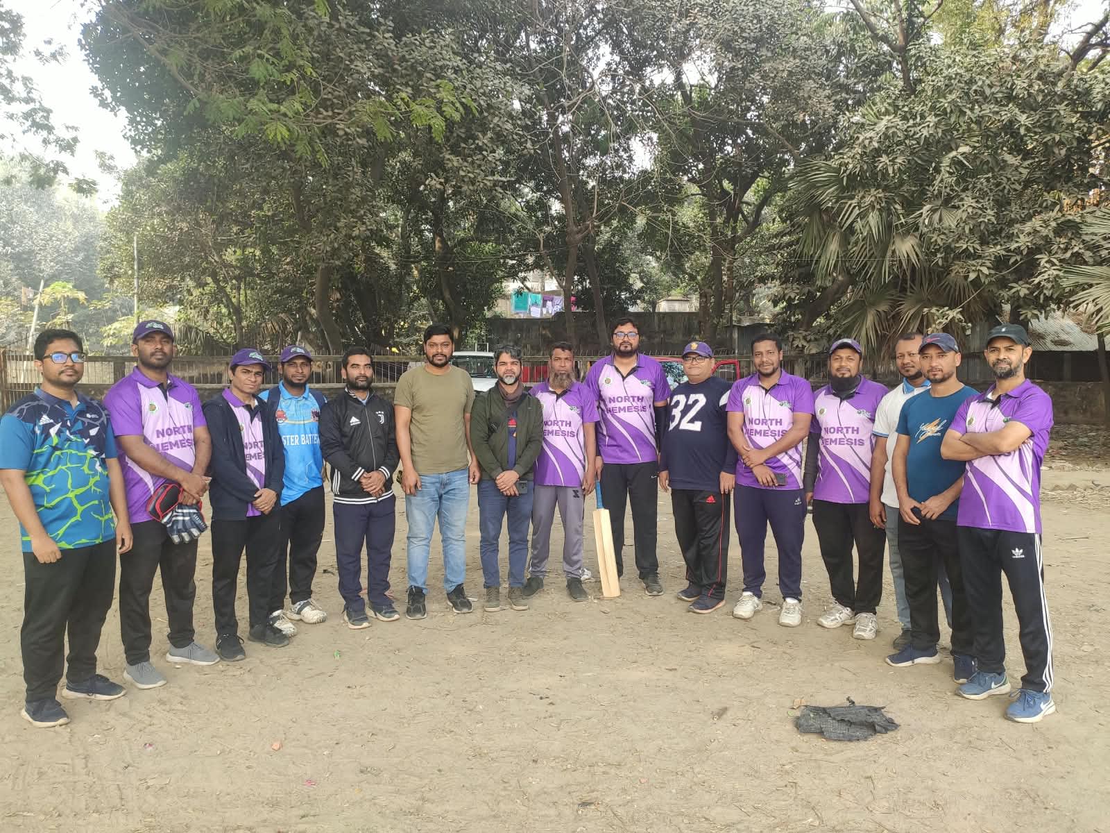 North Nemesis players and supporters at the ground