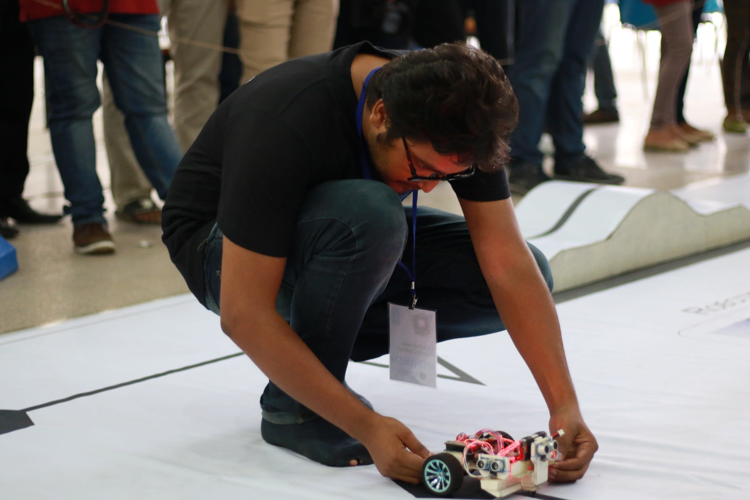 Placing the robot on the track during the competition