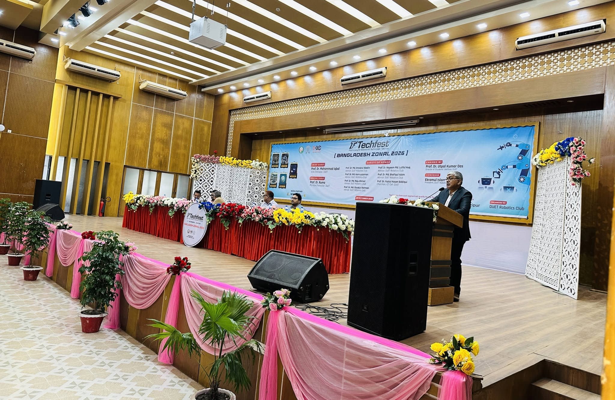 A speaker addresses the audience at Techfest Bangladesh Zonal 2026