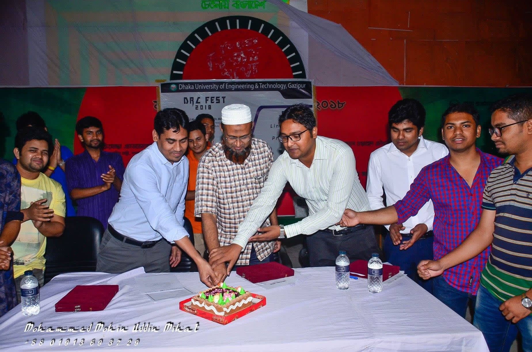Inaugurating the DUET Aeronautical Society at DRC FEST 2018 with Prof. Dr. Md. Anwarul Abedin and Prof. Dr. Md. Raju Ahmed, 8 April 2018