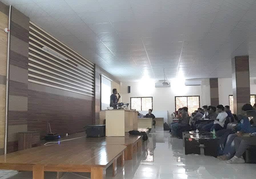 Opening the workshop for 137 university students in the seminar hall at RUET