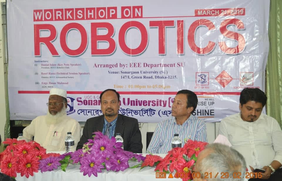 Guests and instructors on stage at the opening of the workshop