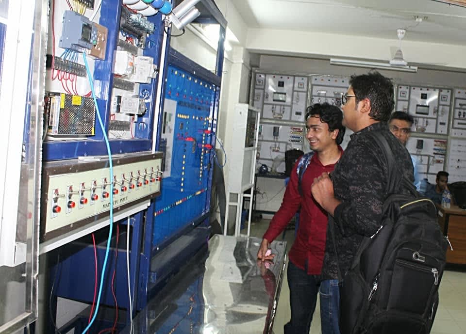 Touring the EEE department's PLC and microcontroller training laboratory