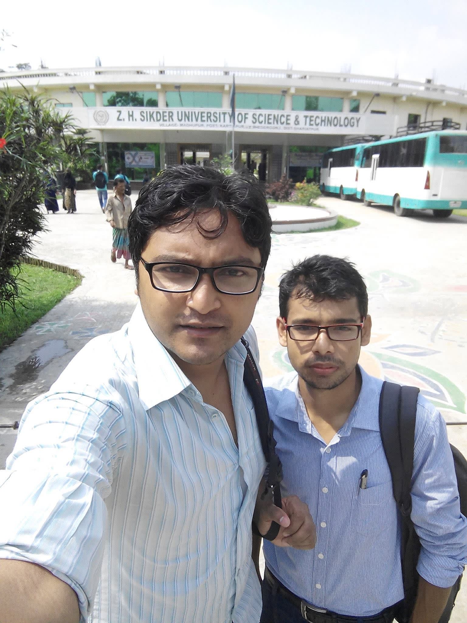 Arriving at ZHSUST with fellow trainer Uzzal Sarker