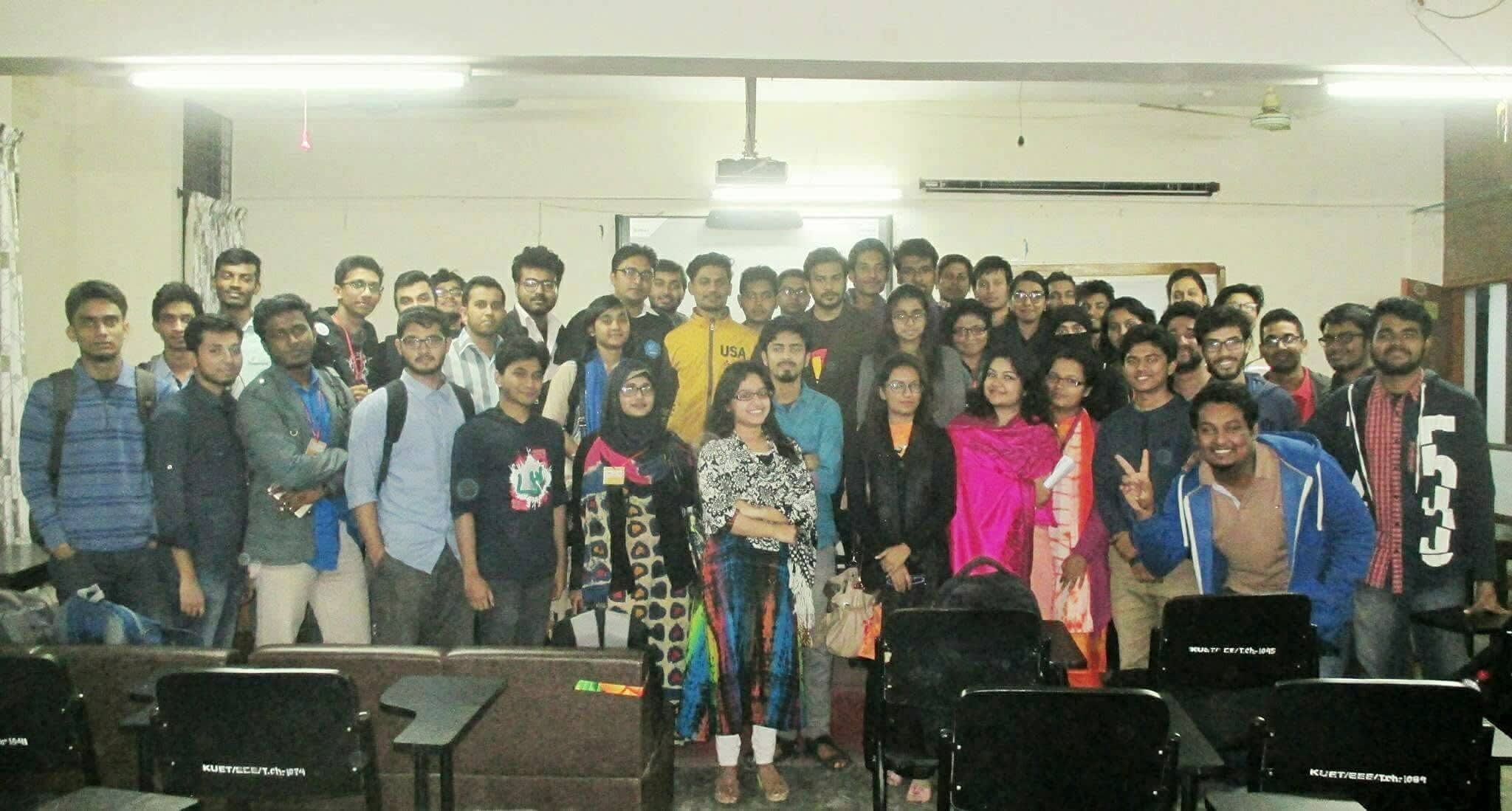 Participants of the Workshop on Making Drone with the trainers at KUET, Khulna