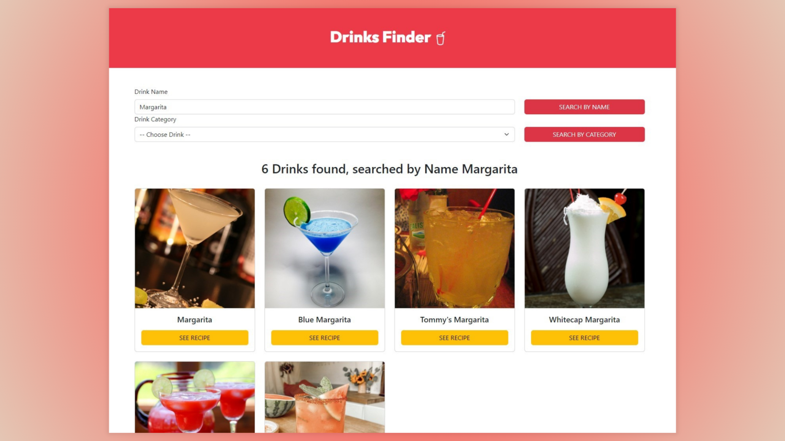 projet drinks finder second
