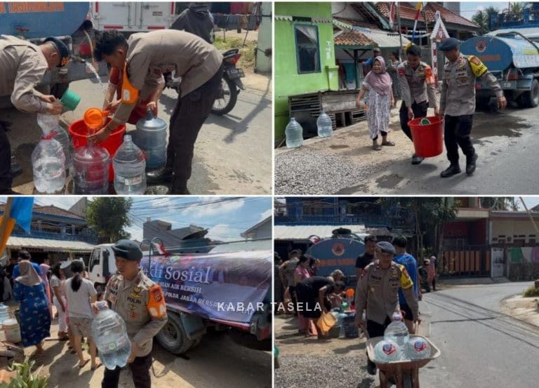 Bantu Atasi Kekeringan, Satbrimob Polda Jabar dan BPBD Salurkan Bantuan ke Warga Purbaratu Tasikmalaya
