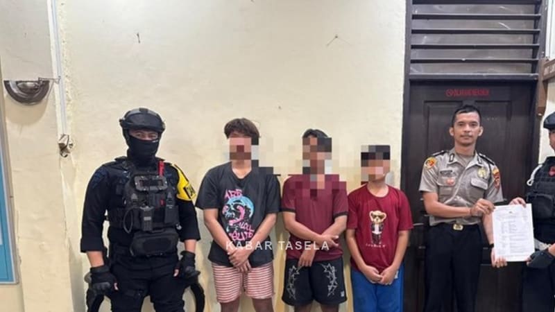 Patroli Subuh Brimob Gagalkan Pencurian Tabung Gas dan Freon di Bekasi, 3 Remaja Ditangkap