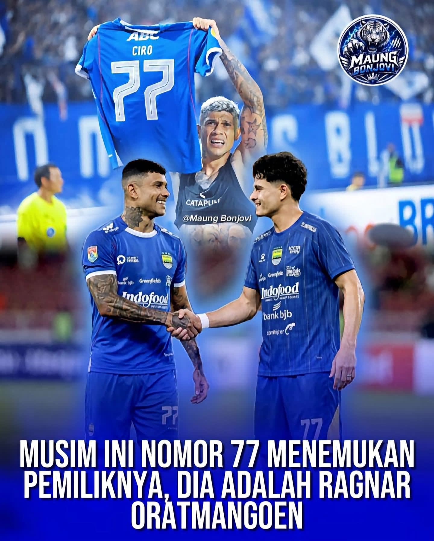 Ragnar Oratmangoen Resmi Gunakan Nomor 77 Persib, Warisi Jejak Ciro Alves