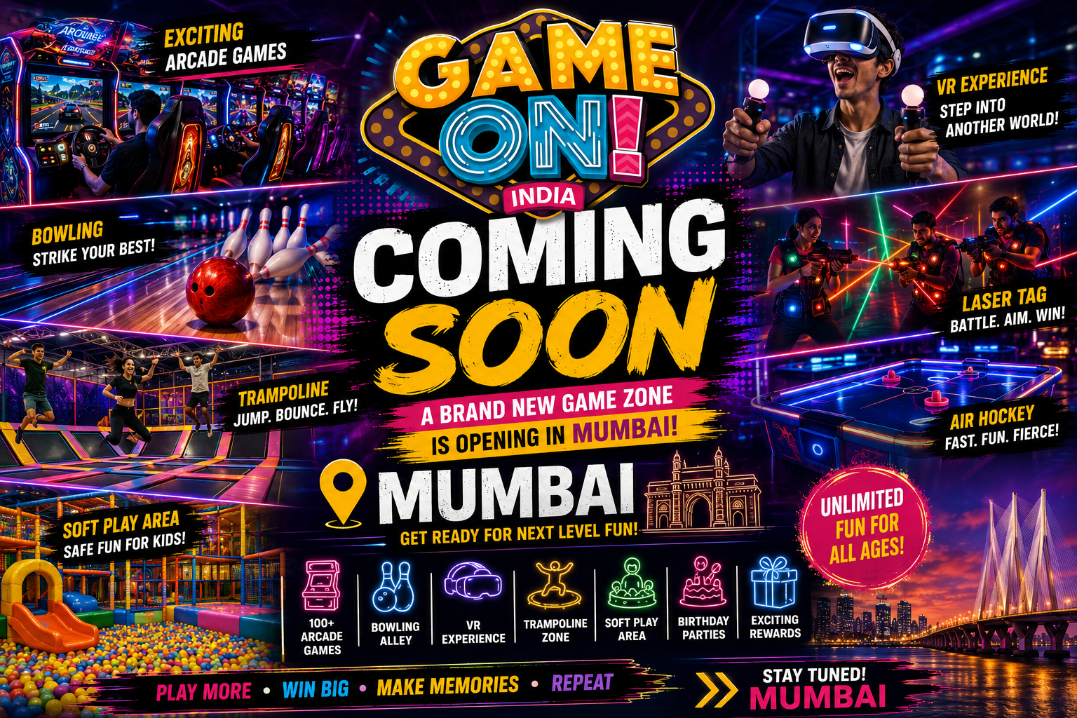 Game On India | Arcade, VR, Bowling & Birthday Parties