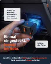Einmal eingesteckt, immer im Auto - Anschluss über OBD2 oder Zigarettenanzünder
