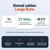 Preisübersicht des PAJ Blitzer- und Gefahrenwarners: Gerät einmal kaufen, 27 Monate inklusive, danach ab 2 € pro Monat – DSGVO-konform