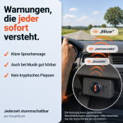 PAJ Blitzer- und Gefahrenwarner am Armaturenbrett meldet per klarer Sprachansage Blitzer, Gefahrenstelle und Baustelle – auch bei Musik gut hörbar