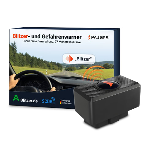 PAJ Blitzer- und Gefahrenwarner mit Verpackung