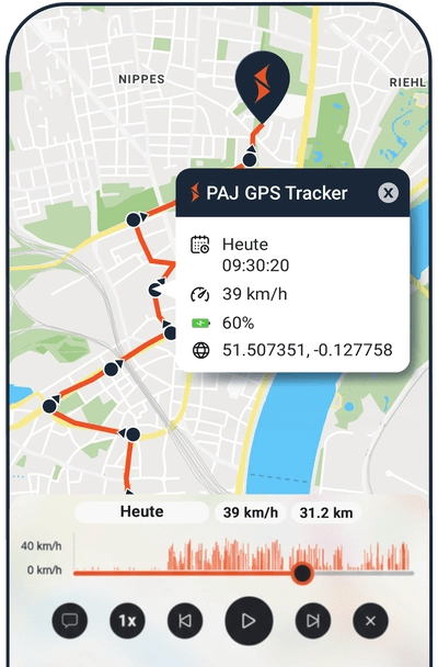 Streckenhistorie der letzten 3 Tage in der FINDER App