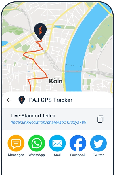 Standort per Live-Link teilen in der FINDER App
