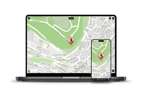 Finder Portal Anwendung läuft auf einem Laptop