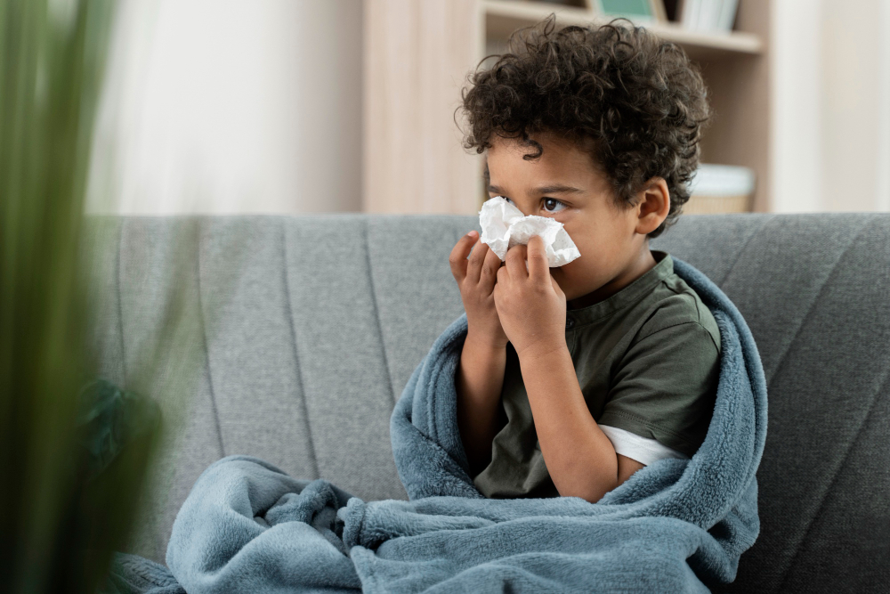 Parent caring for a child with a cold