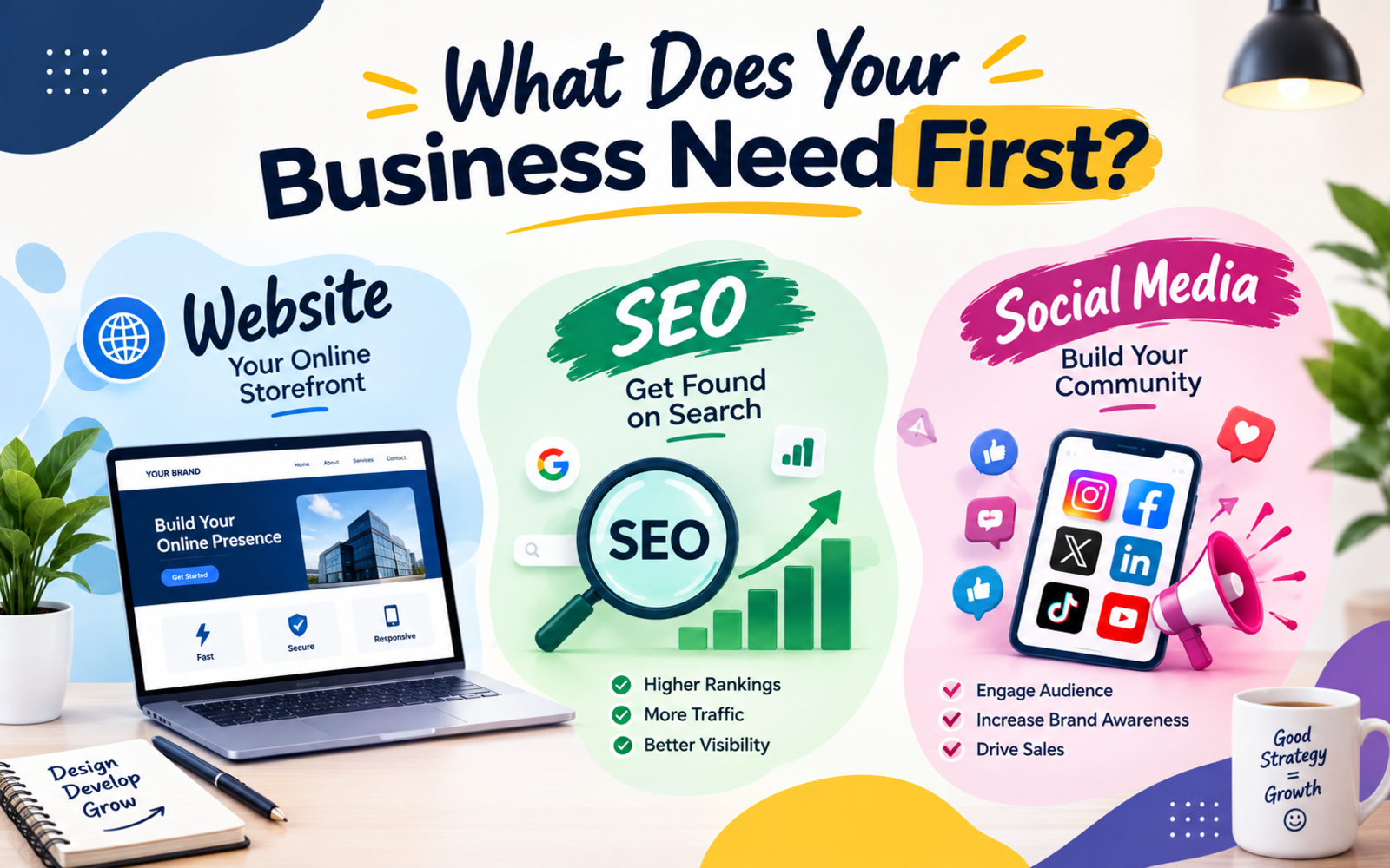 Website, SEO, or Social Media: What Does Your Business Need First?