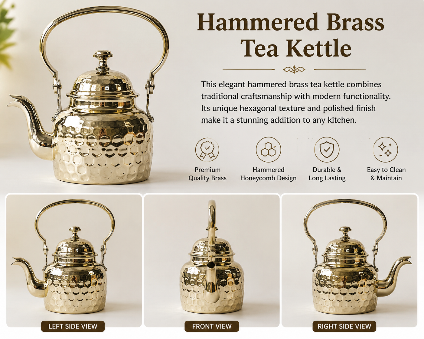 Brass New Hammered Design