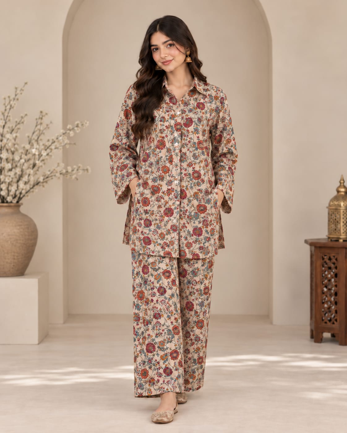 Ivory Floral Co-Ord Set