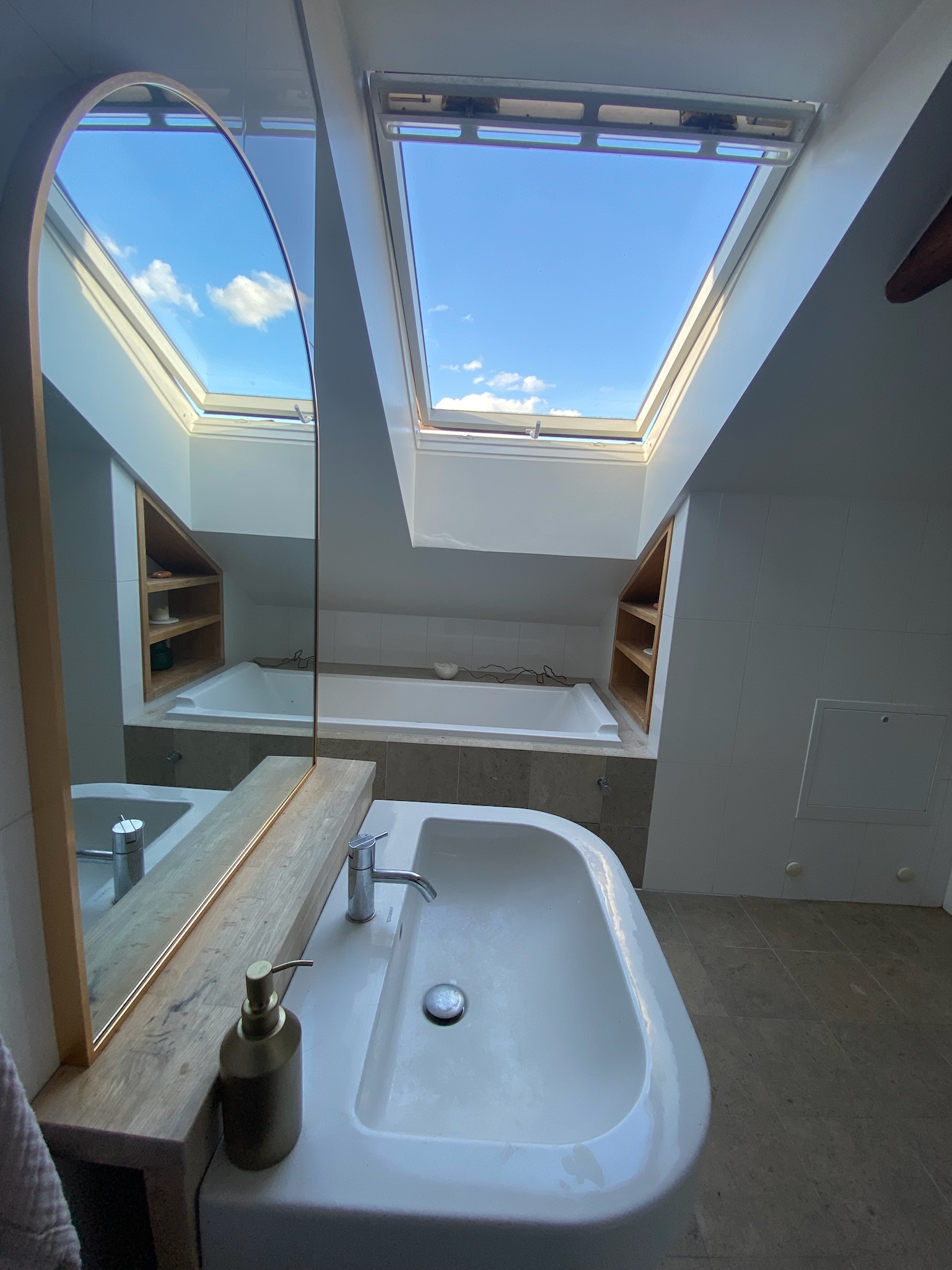 The Nest bathroom overhead