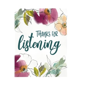 Thanks For Listening Card - Standard