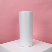 Ceramic Cylinder Vase White (10 x 25cm)