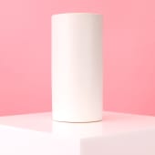 Ceramic Cylinder White Vase (10 x 20cm)