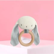 Grey Bunny Rattle Teether  - Standard