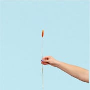 Single Orange Bunny Tail  - Standard
