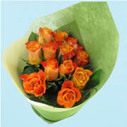 Orange Roses  - 6 Roses (Half Dozen)
