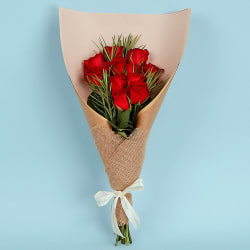 Twelve Roses Bouquet - Deluxe