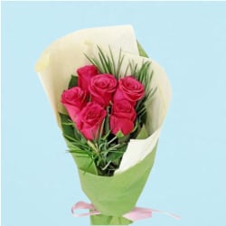 Pink Roses  - 6 Roses (Half Dozen)
