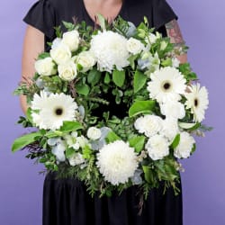 Ivory Elegance Wreath  - Standard