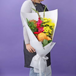 Fireside Blooms Bouquet  - Deluxe