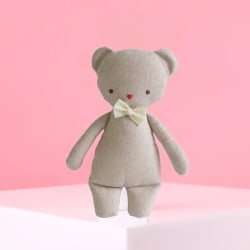 Linen Bear Rattle  - Standard