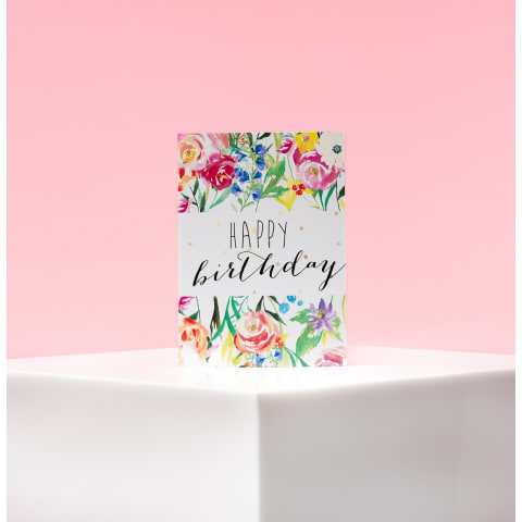 Happy Birthday Floral Card - Standard 0