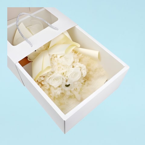 Preserved White Posy  - Standard 0