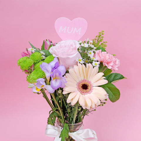 Mum Heart Bouquet Topper - Standard 0