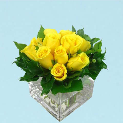Yellow Rose Vase  - Standard 0